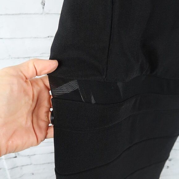 WINDSOR BLACK HIGH HALTER NECK BANDAGE DRESS WITH LACE & SHEER DETAIL SIZE 13 - Picture 5 of 10